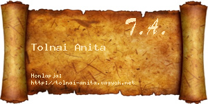 Tolnai Anita névjegykártya