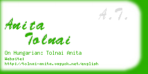 anita tolnai business card